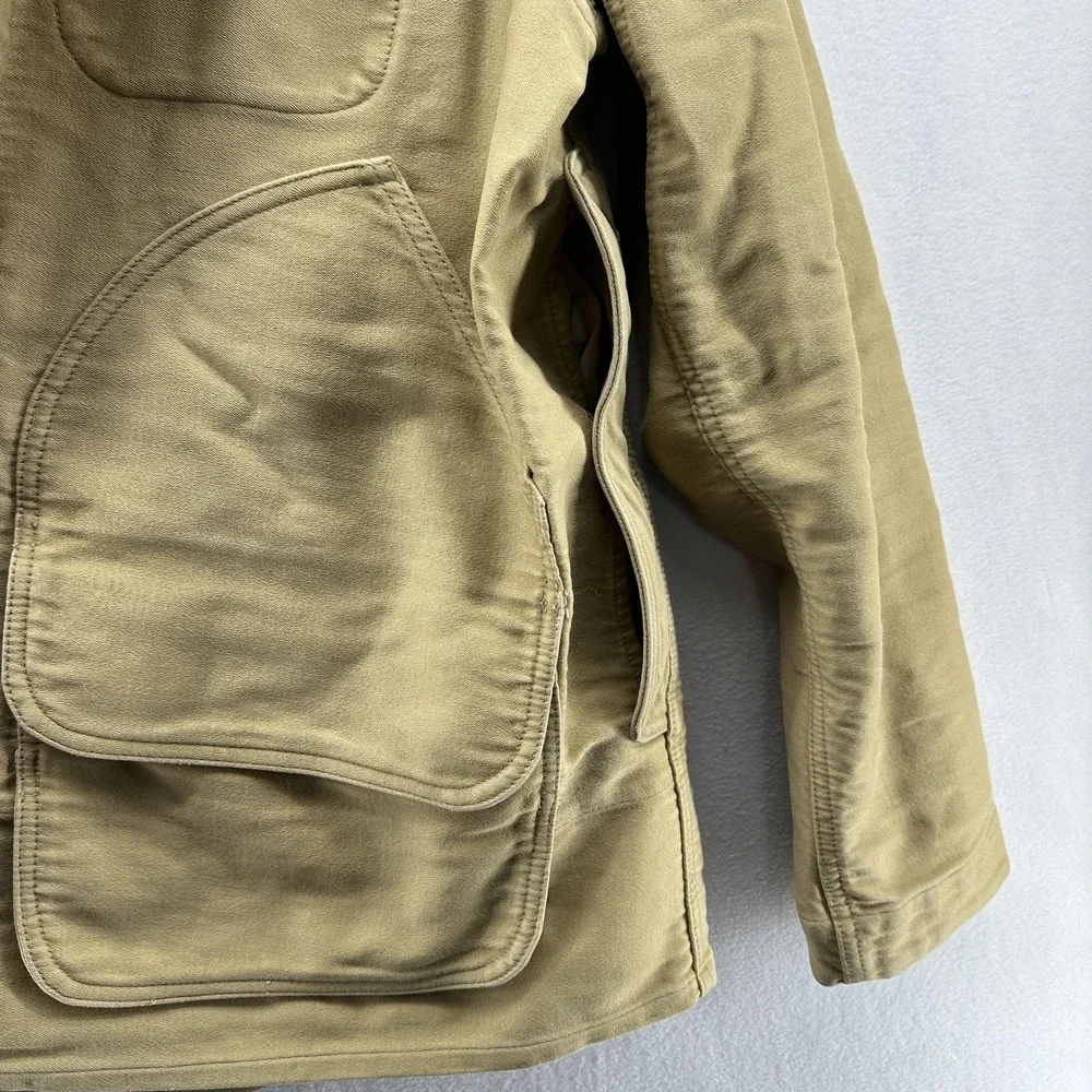 Visvim Jacket Mens Large Beige Canvas Corduroy Collar Workwear Made In Japan - Picture 8 of 11